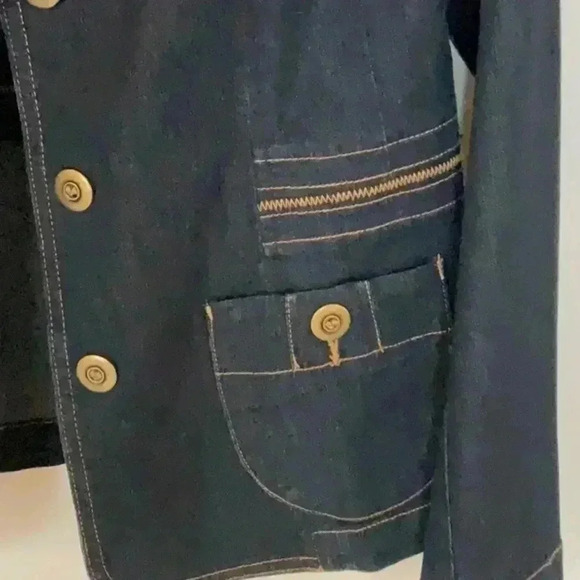 NWOT  Cleo Petites Dark Denim Blazer in Size 6 - Picture 3 of 7